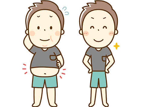 肥満2度の男性が細マッチョへと変貌しているイメージ画像
